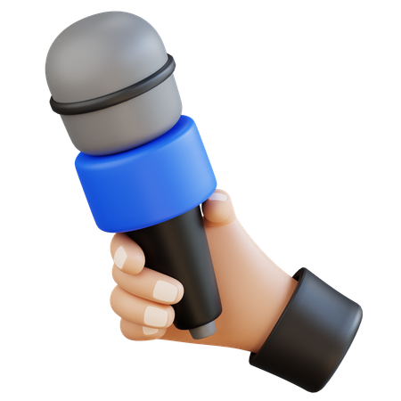 Microphone et main  3D Icon