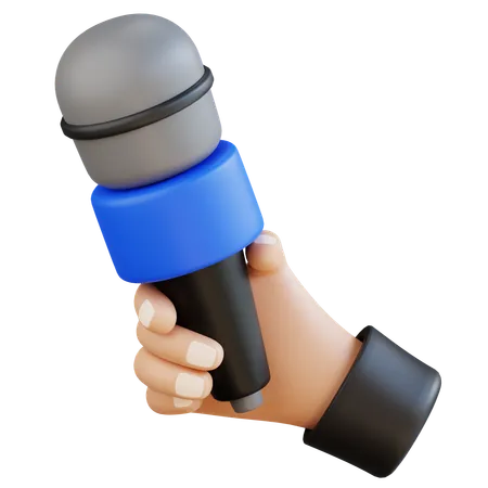 Microphone et main  3D Icon