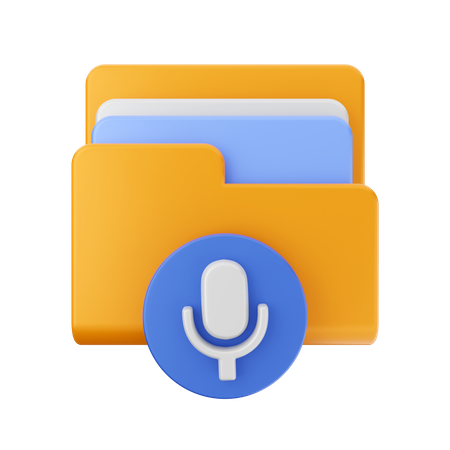 Microphone Folder  3D Icon