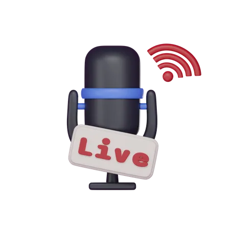 Microphone Live  3D Icon