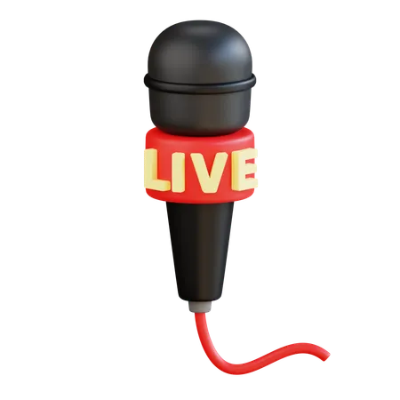 3 D Microphone Live Icon Illustration 3D Icon