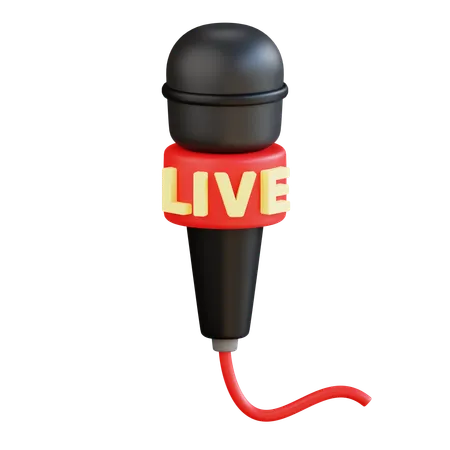 Microphone Live  3D Icon