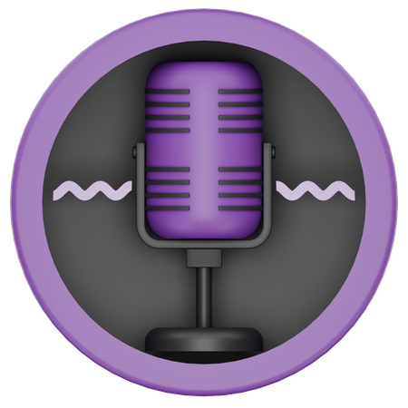 マイクポッドキャストと音声通信  3D Icon
