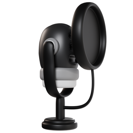 Microphone podcast avec filtre sonore  3D Icon