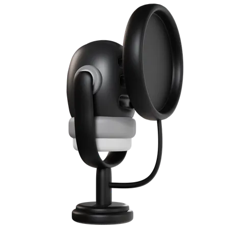 Microphone podcast avec filtre sonore  3D Icon