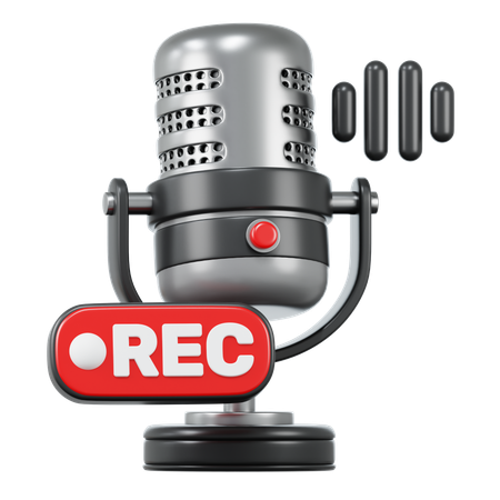 Microphone Recording  3D Icon