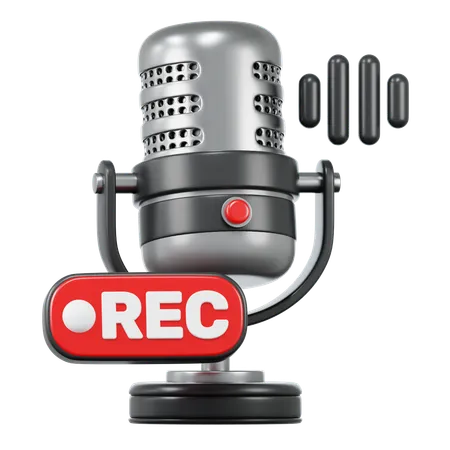 Microphone Recording  3D Icon