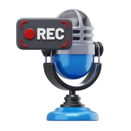 Microphone Recording  3D Icon