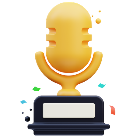 Microphone Trophy 3D Icon