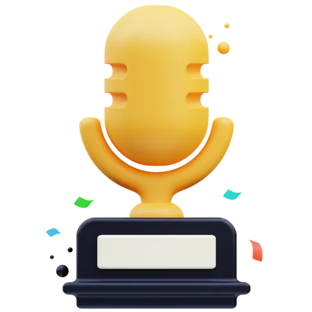 Microphone Trophy  3D Icon