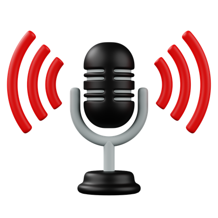 Microphone Wave Noise  3D Icon
