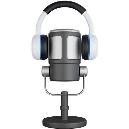 Microphone With Headphone  3D Icon