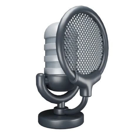 Microphone with Pop Filter  3D Icon