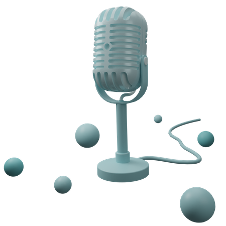 Microphone With Stand  3D Illustration