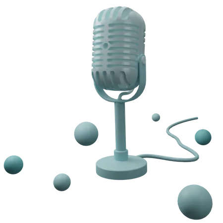 Microphone With Stand  3D Illustration