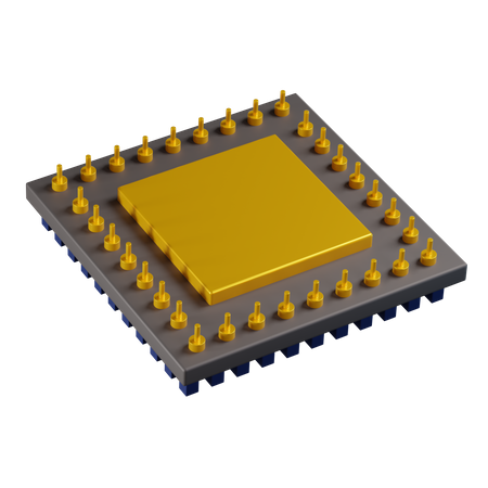Microprocesador  3D Icon