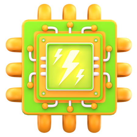 マイクロプロセッサ  3D Icon