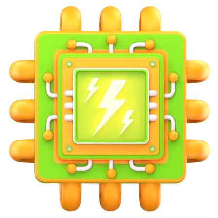 マイクロプロセッサ  3D Icon