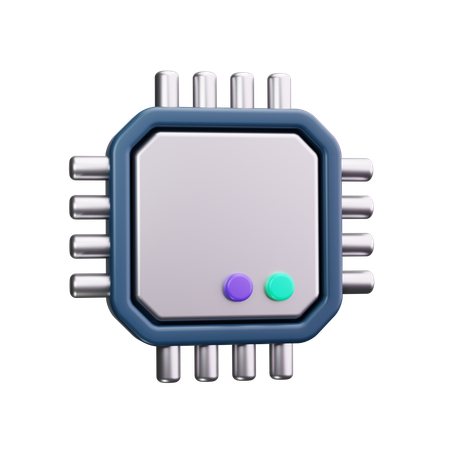 Microprocessor Chip  3D Icon