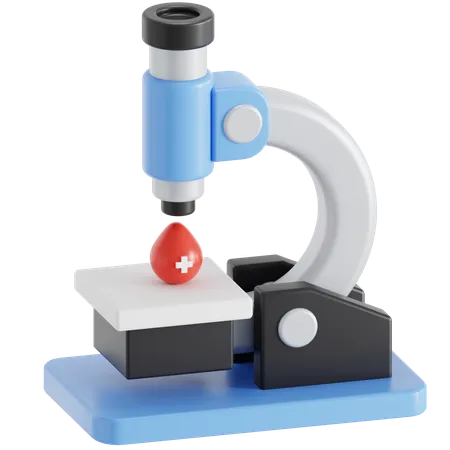 Microscope Analyzing Blood 3D Icon