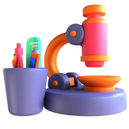 Microscope  3D Icon