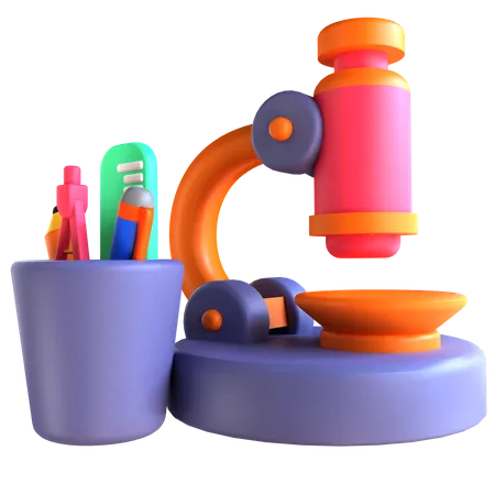 Microscope  3D Illustration