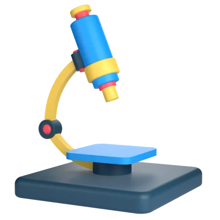 3 D Microscope For School And Education Concept Object On A Transparent Background 3D Icon