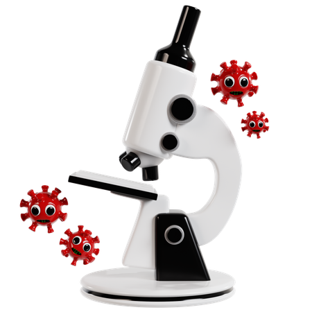 Microscope and Virus Illustration  3D Icon