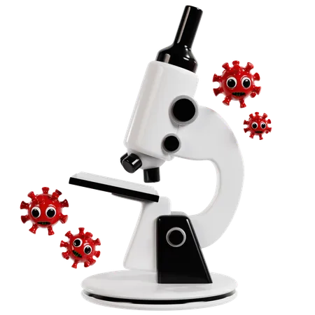 Microscope and Virus Illustration  3D Icon