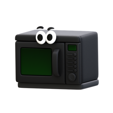 Microwave Cartoon  3D Icon