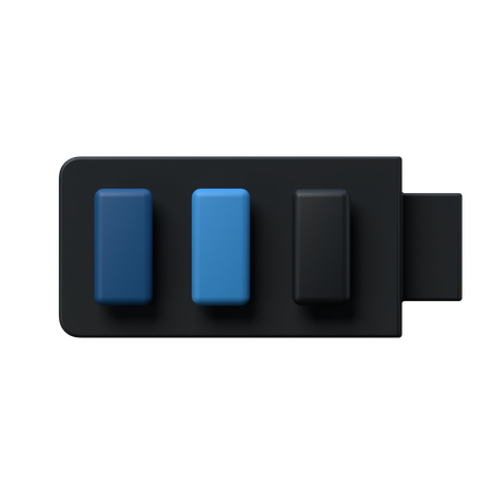 Mid Charged Battery  3D Icon