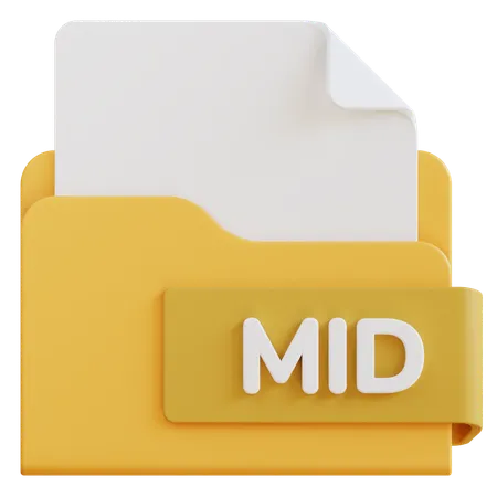 3 D Mid File Extension Folder 3D Icon