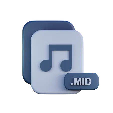 Mid File  3D Icon