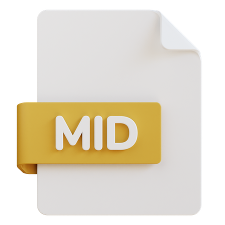 Mid File  3D Icon