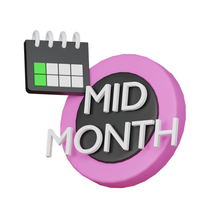 Mid month  3D Icon