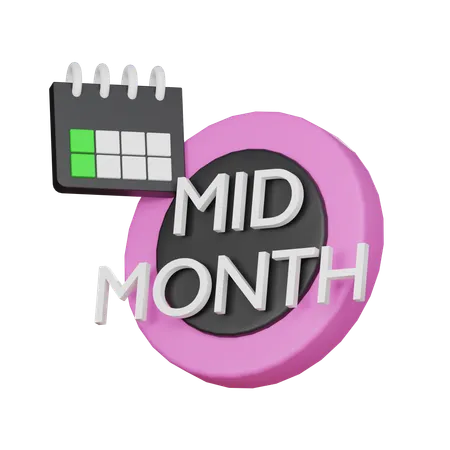 Mid month  3D Icon