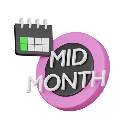 Mid month  3D Icon