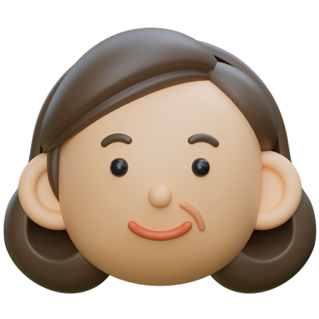 중년 여성 미소 얼굴  3D Icon