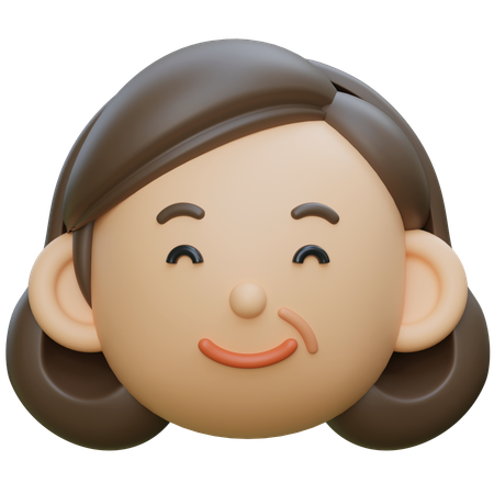 중년 여성 미소 얼굴  3D Icon
