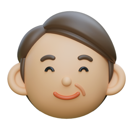중년 남성 미소 얼굴  3D Icon
