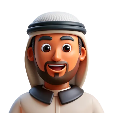 Middle Eastern Arab Man Avatar  3D Icon