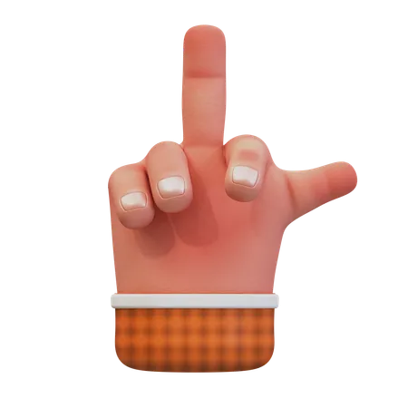 Middle finger and thumb hand gesture  3D Icon