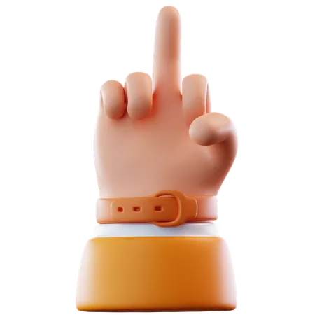 3 D Illustration Middle Finger Gesture 3D Icon