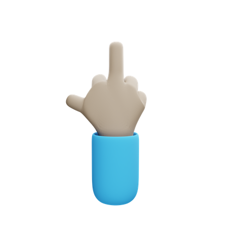 Middle Finger Gesture  3D Illustration