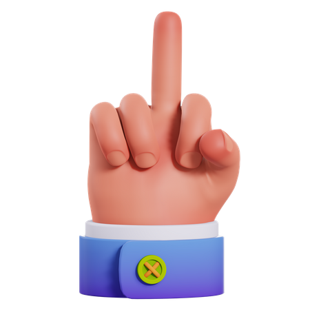 Middle Finger Gesture  3D Illustration