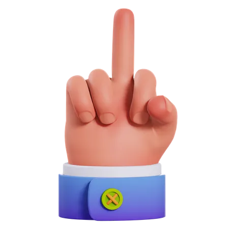 Middle Finger Gesture  3D Illustration