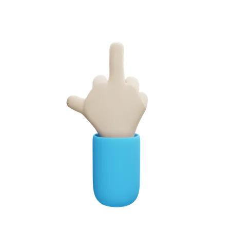 Middle Finger Gesture  3D Illustration