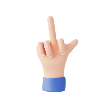 Middle Finger Gesture  3D Illustration