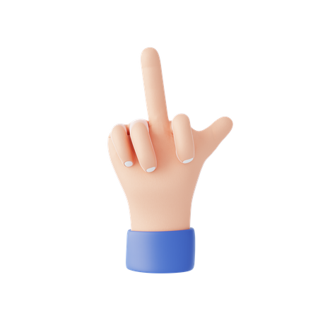 Middle Finger Gesture 3D Illustration