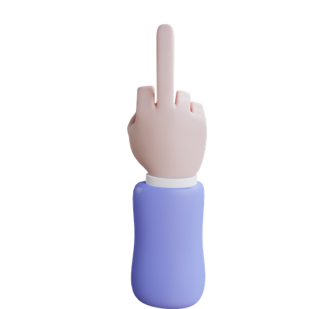 Middle Finger Gesture 3D Illustration